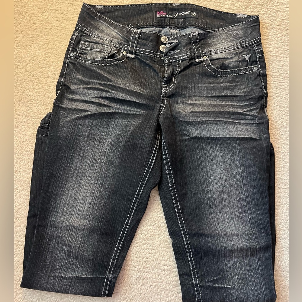 Grane Jeans Kim Low Rise Curvy Skinny Black/Gray